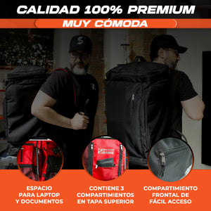 Mochila Maleta Deportiva Viaje Grande Gym Entrenamiento Laptop Ropa Cámara Zapatos Hombre Mujer Repelente Agua 11 Espacios Para 4 Snkrs 60 lts Dunker X