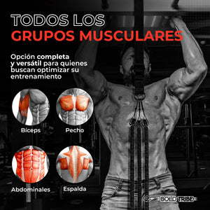 Set 5 Bandas de Resistencia Para Dominadas Con Asas + Anclaje Puerta