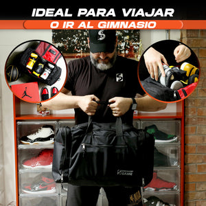 Maleta Deportiva Mochila Viaje Grande Gym Entrenamiento Laptop Ropa Cámara Zapatos Hombre Mujer Repelente Agua 10 Espacios Para 3 Snkrs 46 lts Dunker