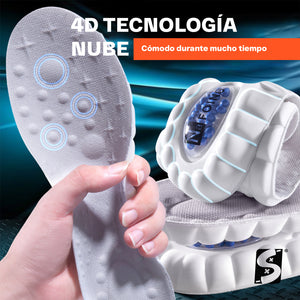Plantillas ortopédicas deportivas para zapatos tenis sneakers fascitis plantar pie plano memory foam descanso