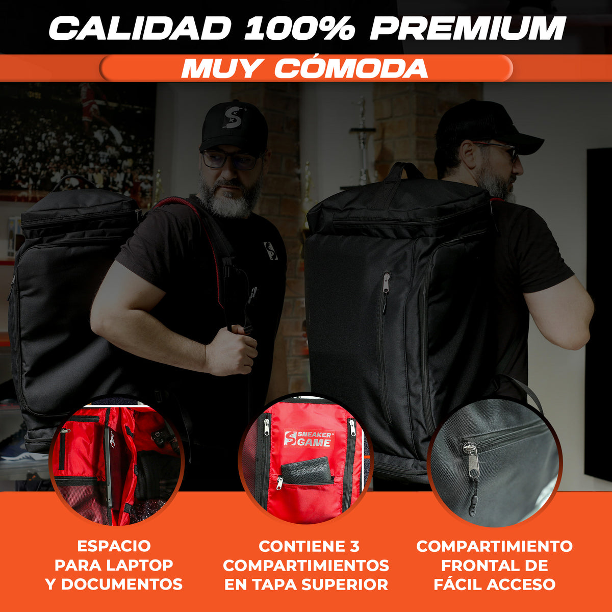 Mochila Maleta Deportiva Viaje Grande Gym Entrenamiento Laptop Ropa Cámara Zapatos Hombre Mujer Repelente Agua 11 Espacios Para 4 Snkrs 60 lts Dunker X