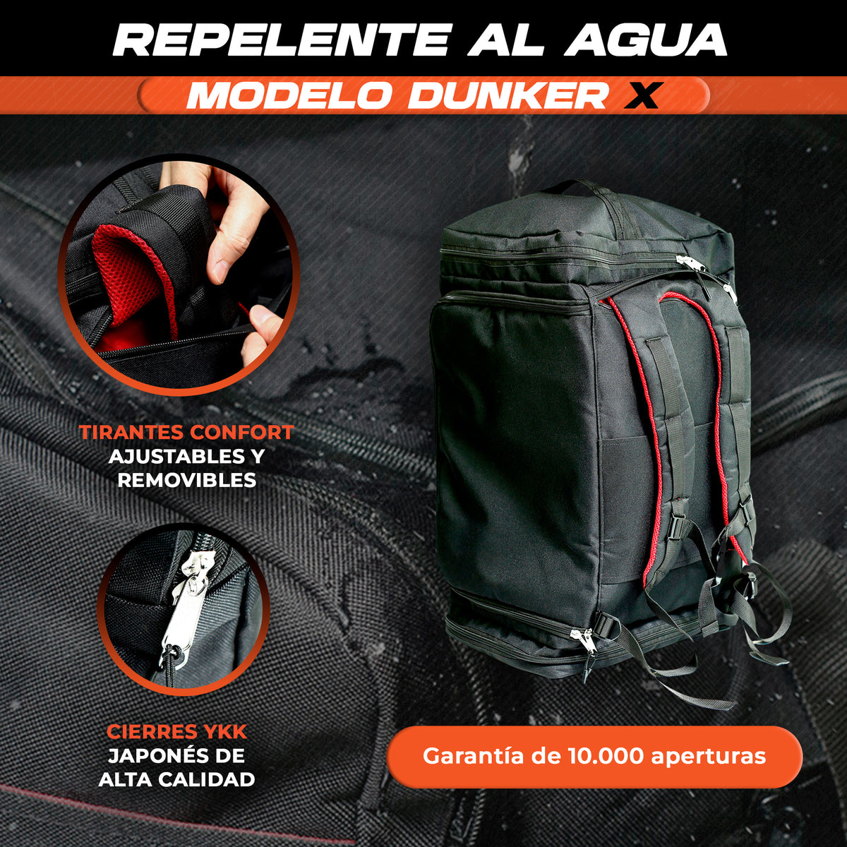 Mochila Maleta Deportiva Viaje Grande Gym Entrenamiento Laptop Ropa Cámara Zapatos Hombre Mujer Repelente Agua 11 Espacios Para 4 Snkrs 60 lts Dunker X