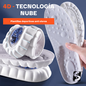 Plantillas ortopédicas deportivas para zapatos tenis sneakers fascitis plantar pie plano memory foam descanso