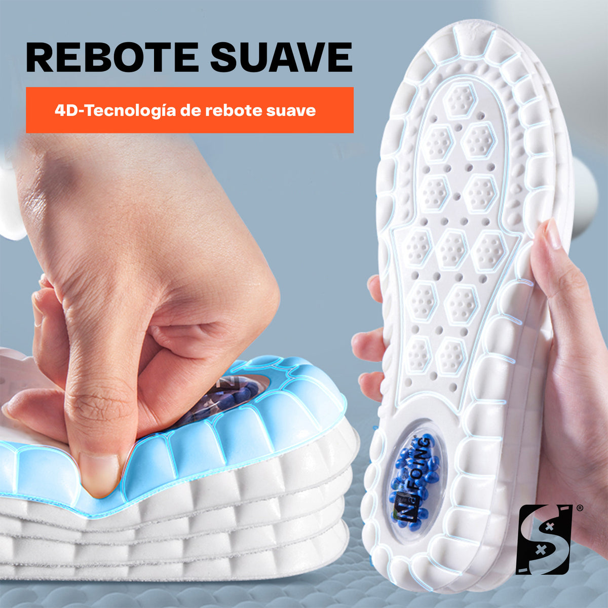 Plantillas ortopédicas deportivas para zapatos tenis sneakers fascitis plantar pie plano memory foam descanso