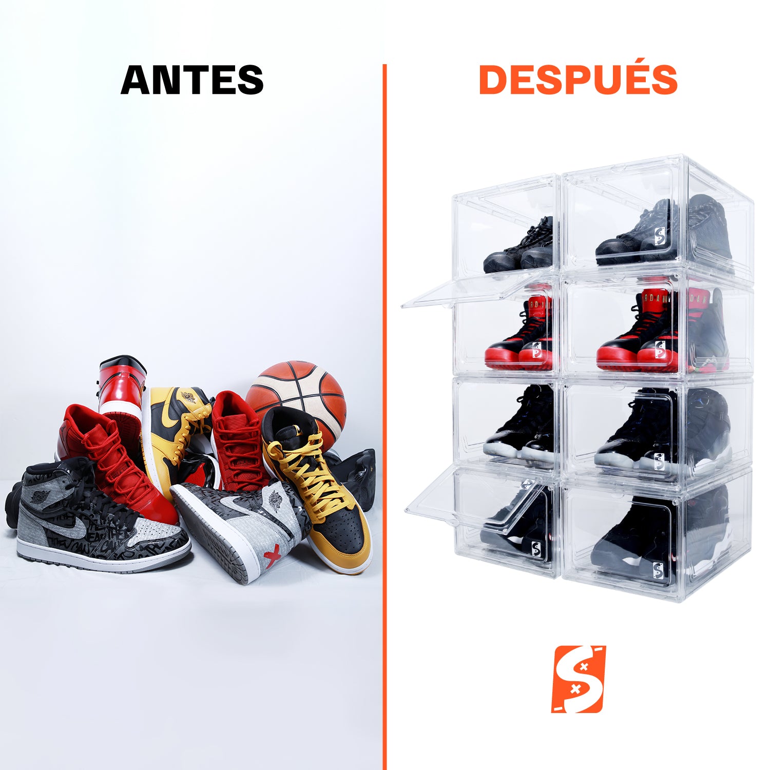 Cajas transparentes sales para tenis